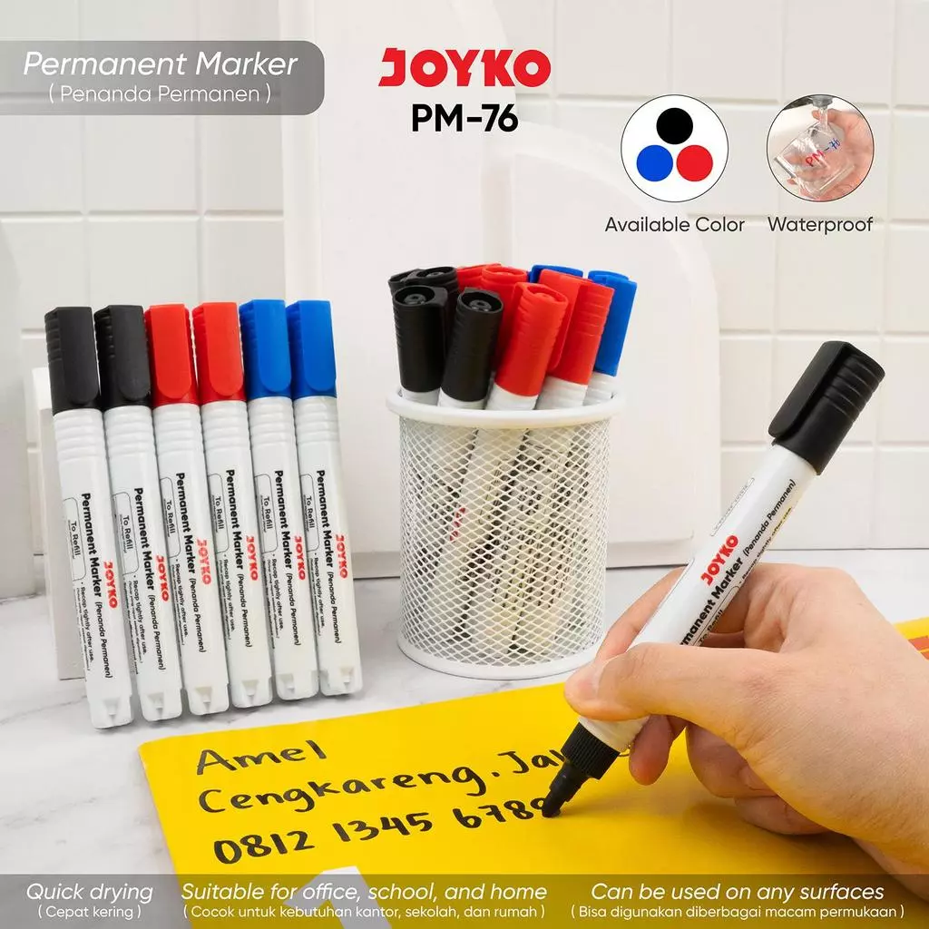 JOYKO Permanent Marker Spidol Permanen Round Tip PM-76