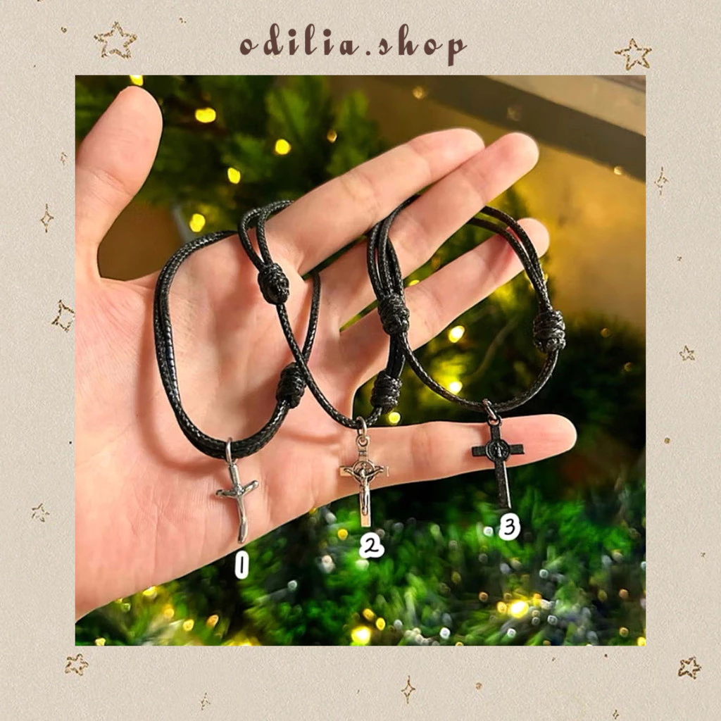 Gelang Tali Salib Aksesoris Natal Pria Wanita Merry Christmas Bracelet Couple Bestie Hadiah Anak Kado Xmas Bjb Banjar Banjarbaru Odilia.Shop