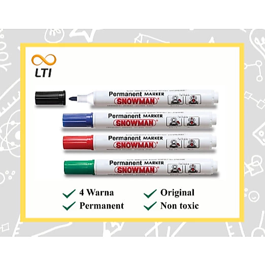[ PCS ] Spidol Snowman Permanent AG 12 / Spidol Permanent - HEMAT