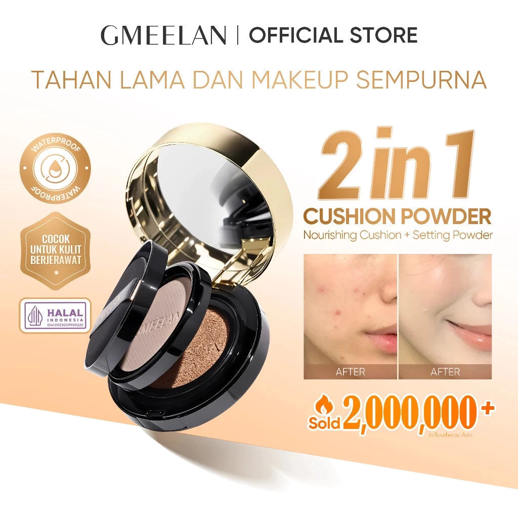 GMEELAN Black Truffle Zinc PCA Antioksidan Air Cushion 7g+10g Meratakan Warna Kulit