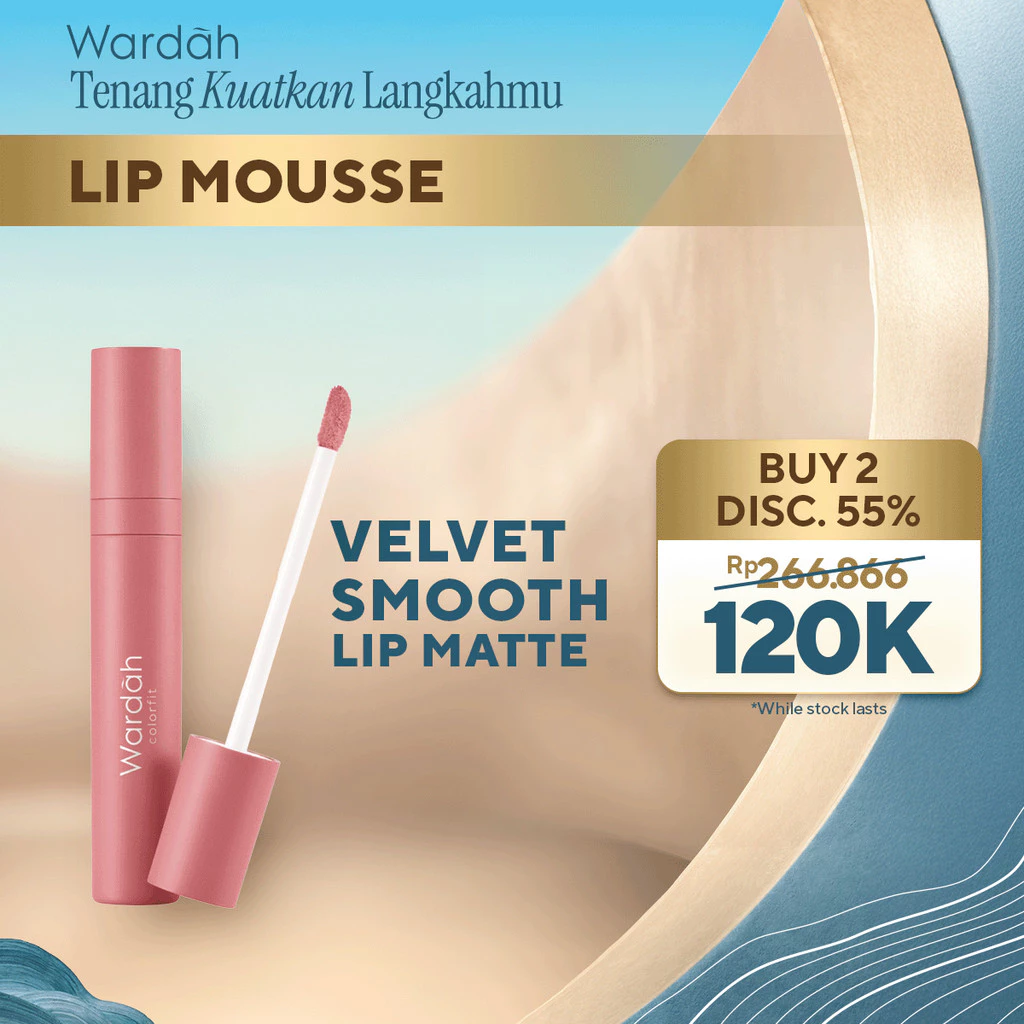 [KOREAN BLUR LIPS ANTI CRACK] WARDAH Colorfit Velvet Matte Lip Mousse - Lip Cream Tahan Lama 24 Jam- Tidak Lengket - Tekstur Creamy - Liptint Lip-Stain Lipgloss-Lip Tint Lipstik Lipcream Longlasting Waterproof-Dry Lips-Smooth - Library