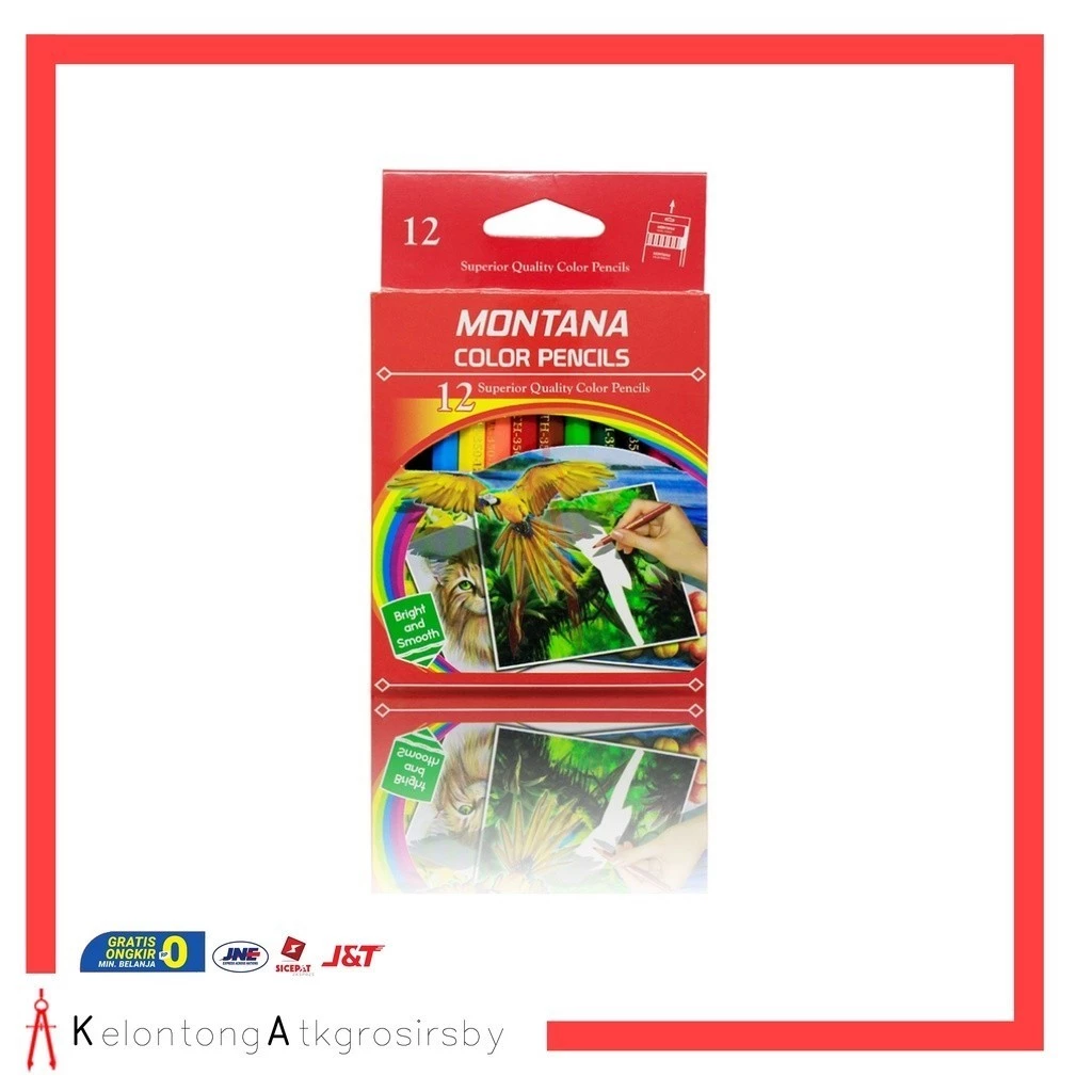 Pencil / Pensil Warna Montana 12 Warna Pendek / Montana Colour Pencil