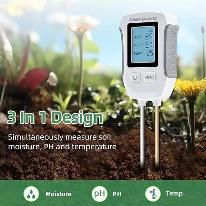 DIGITIK - Taffware Alat Pengukur Tanah Digital 3in1 Soil Tester PH Humidity Temp - YG39