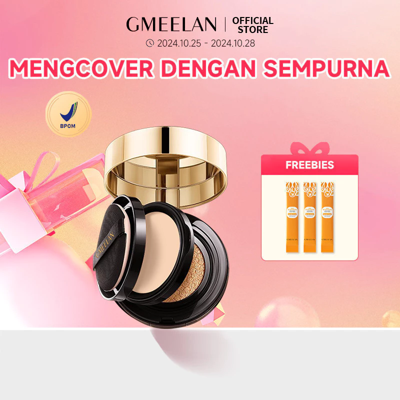 GMEELAN Black Truffle Zinc PCA Antioksidan Air Cushion 7g+10g Meratakan Warna Kulit Foundation Oil-Control
