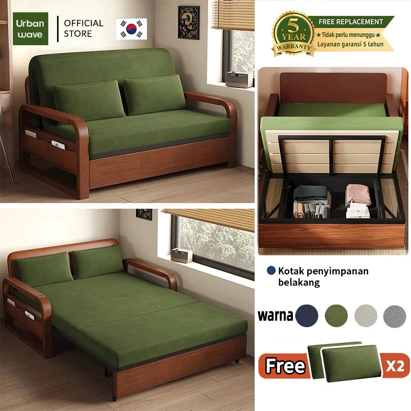 Urban wave sofa bed lipat Sofa bed Sofa bed dengan fungsi penyimpanan, pemasangan mudah