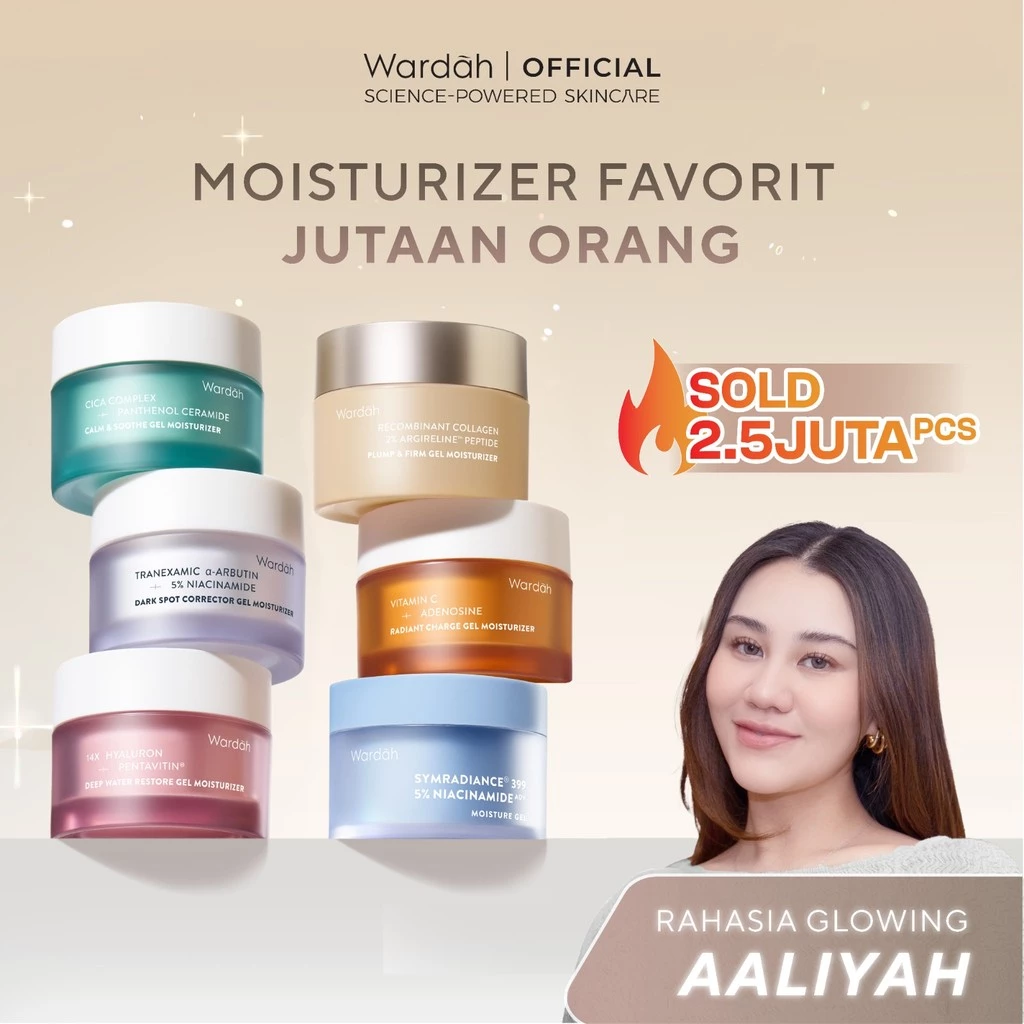 [CREATOR PICKS!] WARDAH Gel Moisturizer Series 30 g - day cream, glow moisturizer, Collagen Moist, pelembab, Tranexamic Alpha Arbutin, Symradiance, Cica Complex + Panthenol Ceramide, 14X Hyaluronic + Pentavitin, Vitamin C + Adenosine - Skincare