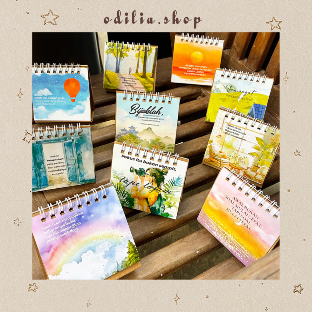 Kalender Meja Mini 2026 Motivasi Life Islami Quotes Aesthetic Calender New Year Stationery Korea Sekolah Kantor Office Desk Decoration Hiasan Meja Atk Banjar Bjb Banjarbaru Odilia.Shop