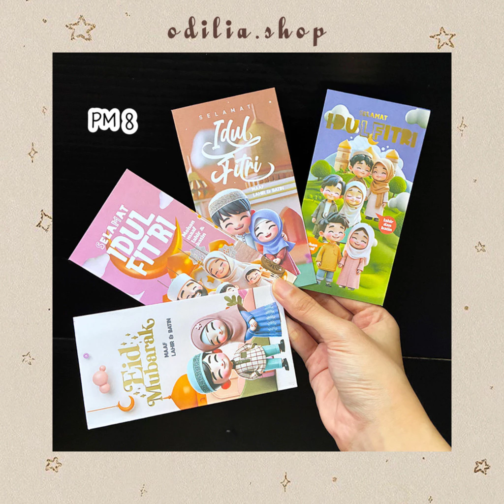 PM Amplop Lebaran isi 10 pcs Ukuran M Paper Tebal Idul Fitri Kartun Lucu Aesthetic Islamic Hari Raya Eid Mubarak Uang Thr Anak Muslim Atk Banjar Banjarbaru Bjb Odilia.Shop