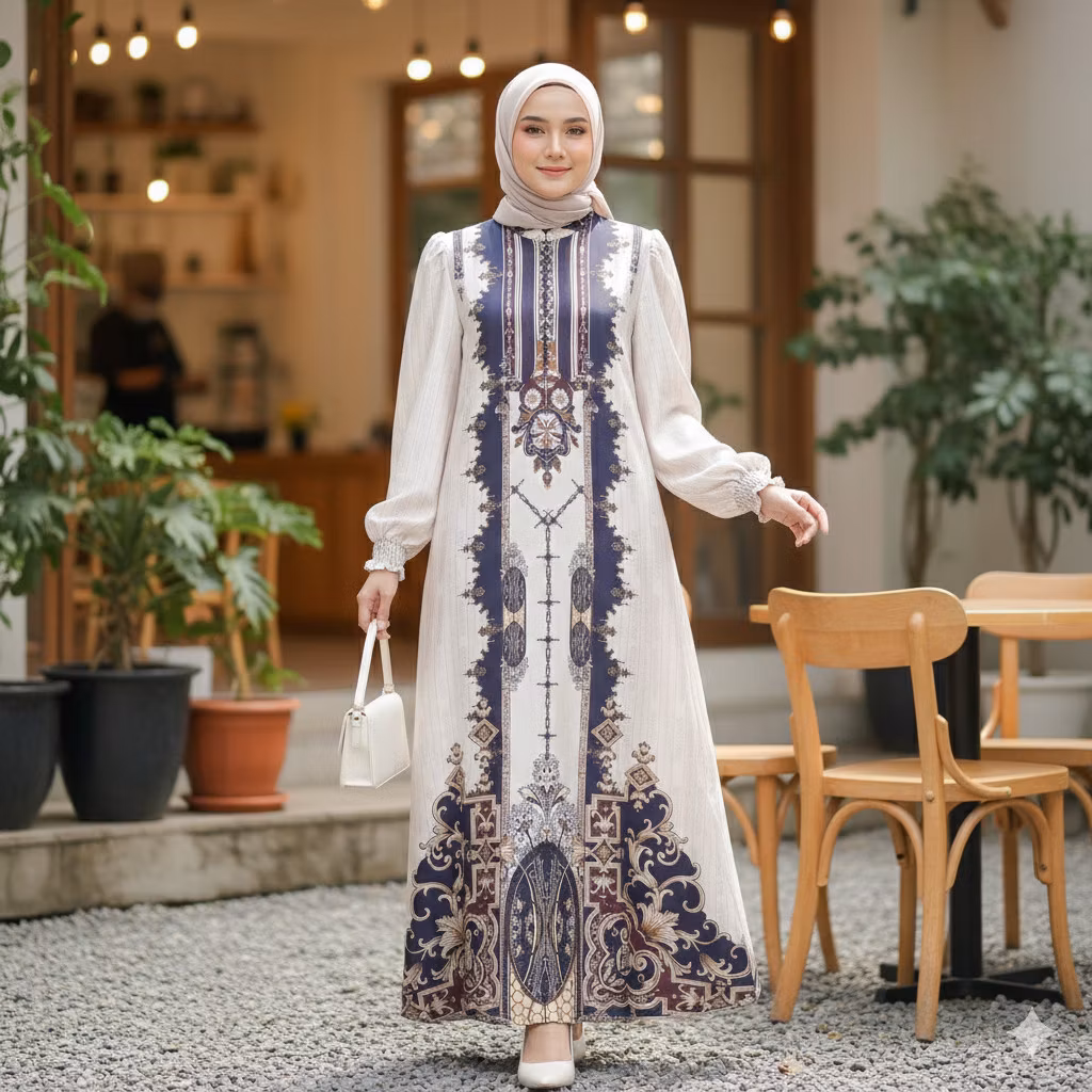 NJW - ARABIA Dress Silk Premium Gamis Wanita Simple Mewah Elegant Lebaran 2026 - Dress Wanita